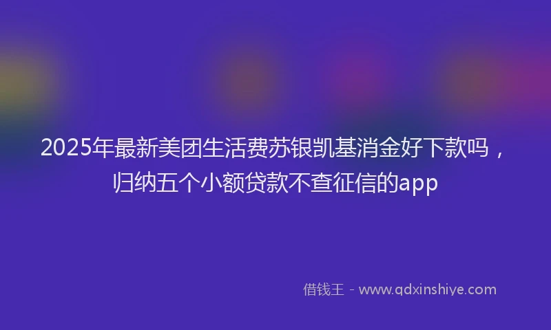 2025年最新美团生活费苏银凯基消金好下款吗，归纳五个小额贷款不查征信的app