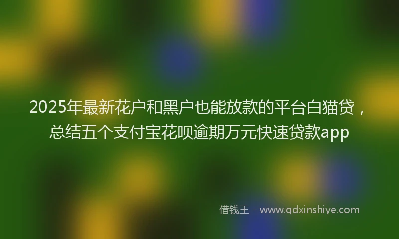 2025年最新花户和黑户也能放款的平台白猫贷，总结五个支付宝花呗逾期万元快速贷款app