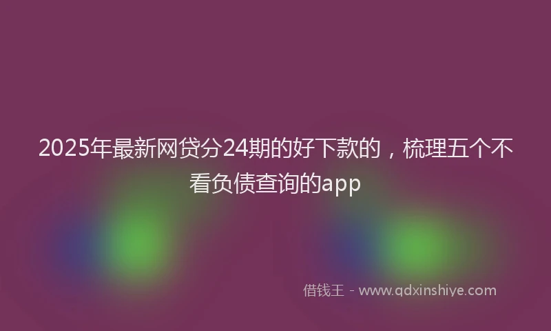 2025年最新网贷分24期的好下款的，梳理五个不看负债查询的app