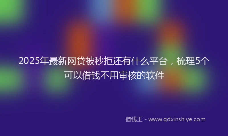 2025年最新网贷被秒拒还有什么平台，梳理5个可以借钱不用审核的软件
