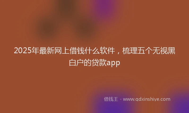 2025年最新网上借钱什么软件，梳理五个无视黑白户的贷款app