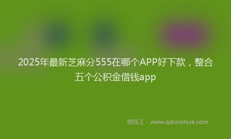 2025年最新芝麻分555在哪个APP好下款，整合五个公积金借钱app