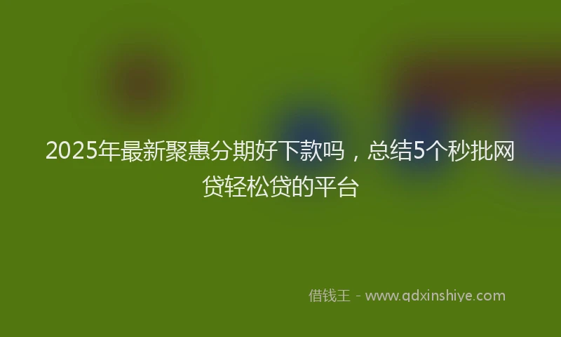 2025年最新聚惠分期好下款吗，总结5个秒批网贷轻松贷的平台