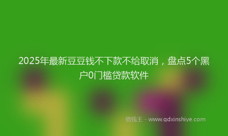 2025年最新豆豆钱不下款不给取消，盘点5个黑户0门槛贷款软件