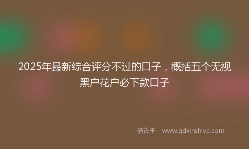 2025年最新综合评分不过的口子，概括五个无视黑户花户必下款口子