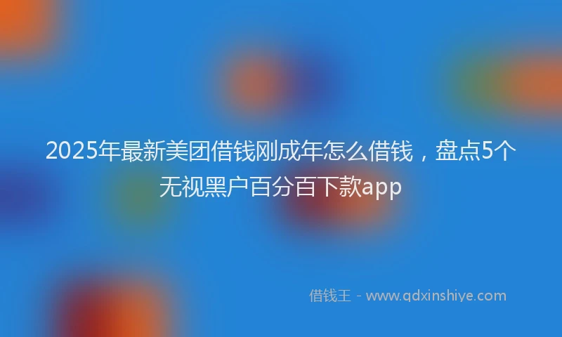 2025年最新美团借钱刚成年怎么借钱，盘点5个无视黑户百分百下款app