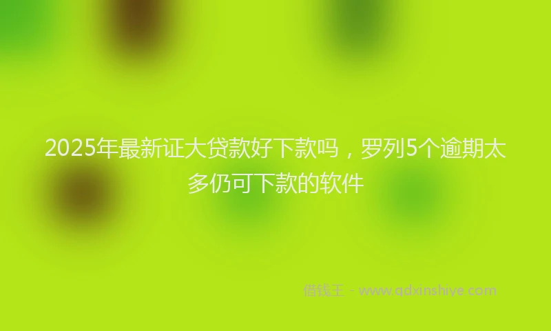 2025年最新证大贷款好下款吗，罗列5个逾期太多仍可下款的软件