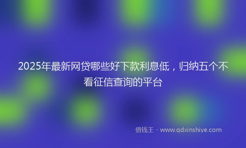 2025年最新网贷哪些好下款利息低，归纳五个不看征信查询的平台