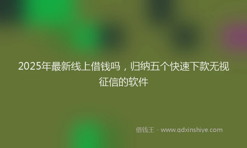 2025年最新线上借钱吗，归纳五个快速下款无视征信的软件