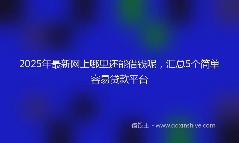 2025年最新网上哪里还能借钱呢，汇总5个简单容易贷款平台