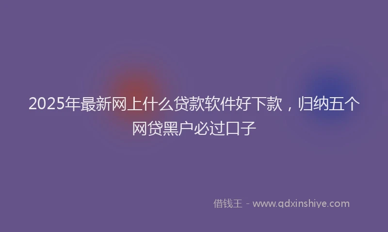 2025年最新网上什么贷款软件好下款，归纳五个网贷黑户必过口子