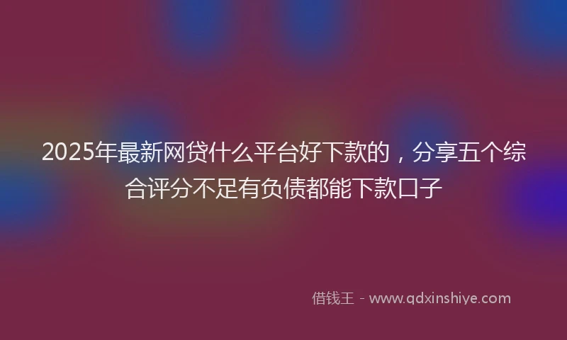 2025年最新网贷什么平台好下款的，分享五个综合评分不足有负债都能下款口子