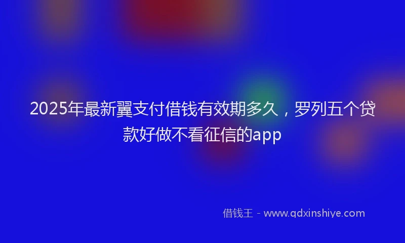 2025年最新翼支付借钱有效期多久，罗列五个贷款好做不看征信的app