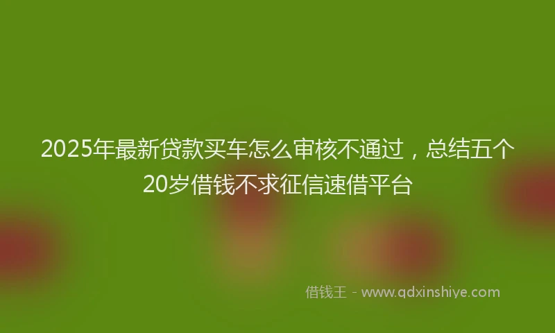 2025年最新贷款买车怎么审核不通过，总结五个20岁借钱不求征信速借平台