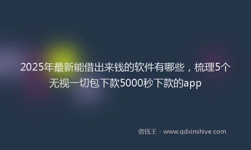 2025年最新能借出来钱的软件有哪些，梳理5个无视一切包下款5000秒下款的app