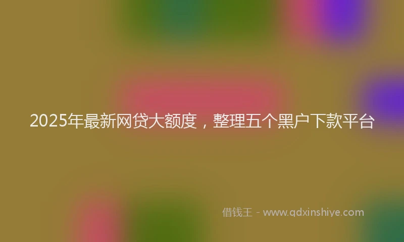 2025年最新网贷大额度，整理五个黑户下款平台