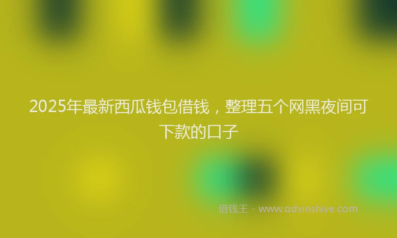 2025年最新西瓜钱包借钱，整理五个网黑夜间可下款的口子