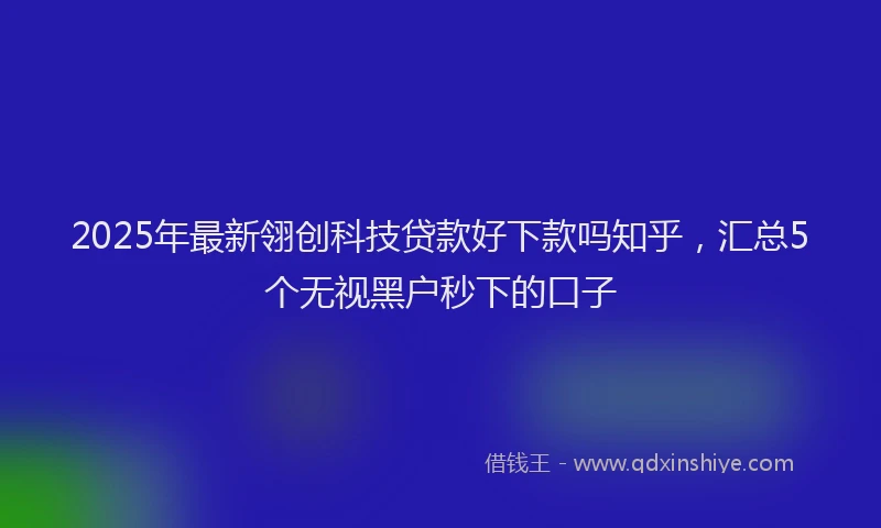 2025年最新翎创科技贷款好下款吗知乎，汇总5个无视黑户秒下的口子