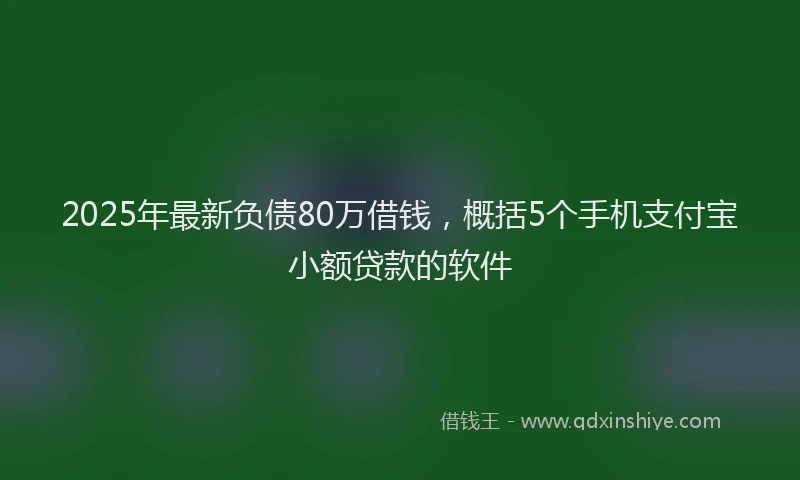 2025年最新负债80万借钱，概括5个手机支付宝小额贷款的软件