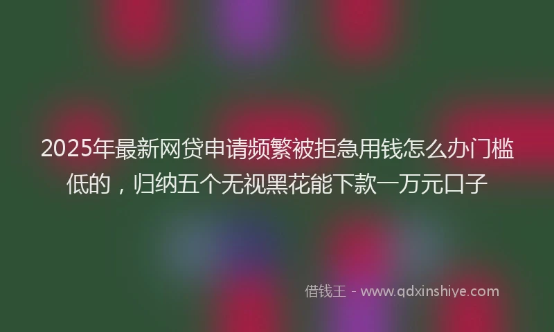 2025年最新网贷申请频繁被拒急用钱怎么办门槛低的，归纳五个无视黑花能下款一万元口子