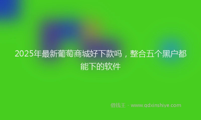 2025年最新葡萄商城好下款吗，整合五个黑户都能下的软件