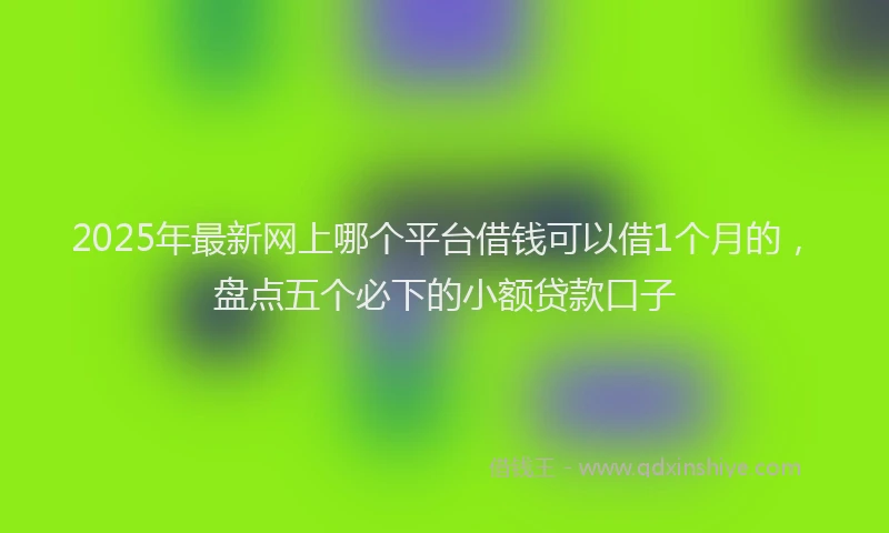 2025年最新网上哪个平台借钱可以借1个月的，盘点五个必下的小额贷款口子