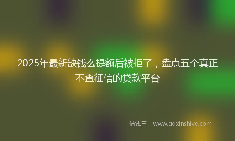 2025年最新缺钱么提额后被拒了，盘点五个真正不查征信的贷款平台