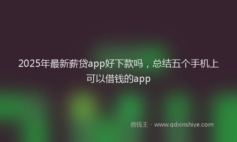 2025年最新薪贷app好下款吗，总结五个手机上可以借钱的app