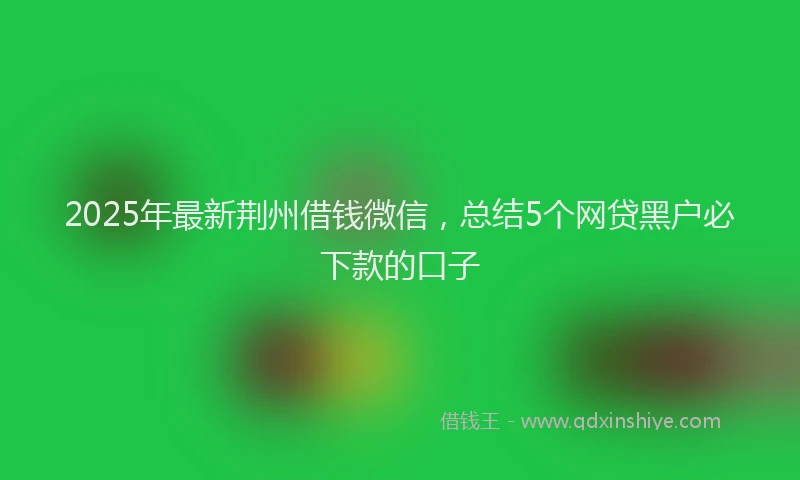 2025年最新荆州借钱微信，总结5个网贷黑户必下款的口子