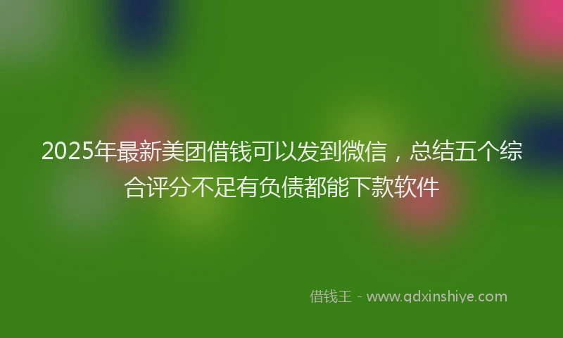 2025年最新美团借钱可以发到微信，总结五个综合评分不足有负债都能下款软件