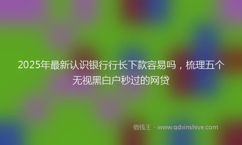 2025年最新认识银行行长下款容易吗，梳理五个无视黑白户秒过的网贷