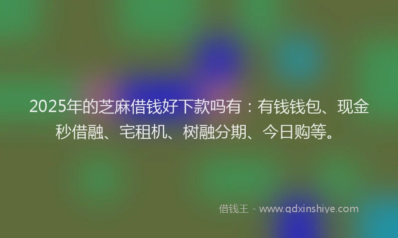 2025年的芝麻借钱好下款吗有:有钱钱包、现金秒借融、宅租机、树融分期、今日购等。