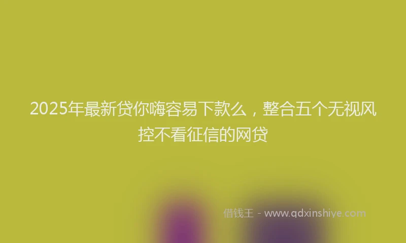 2025年最新贷你嗨容易下款么，整合五个无视风控不看征信的网贷