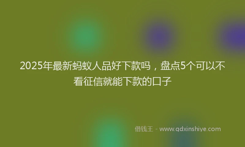 2025年最新蚂蚁人品好下款吗，盘点5个可以不看征信就能下款的口子
