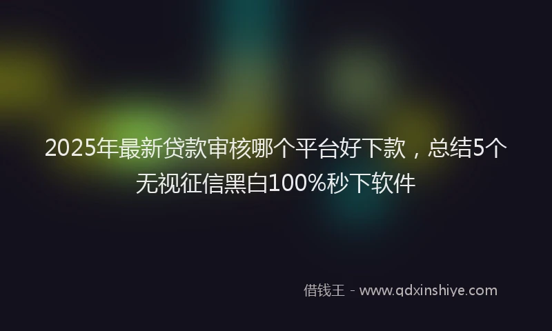 2025年最新贷款审核哪个平台好下款，总结5个无视征信黑白100%秒下软件