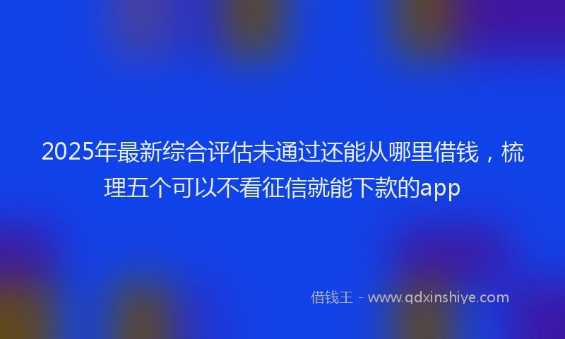 2025年最新综合评估未通过还能从哪里借钱，梳理五个可以不看征信就能下款的app