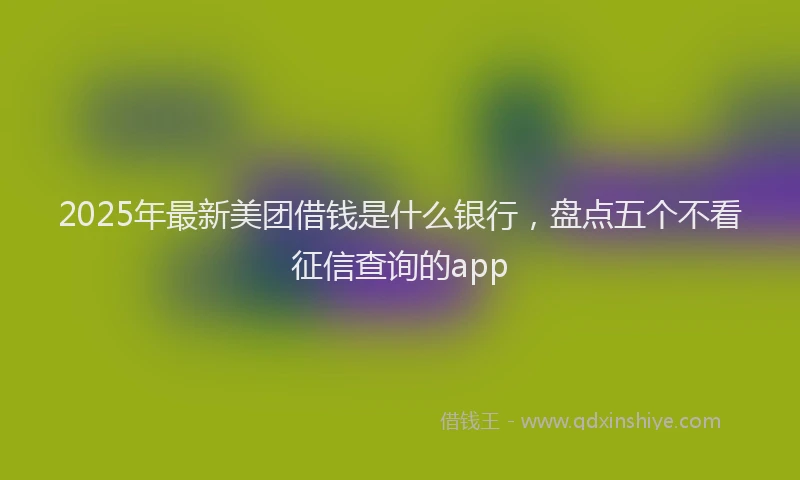 2025年最新美团借钱是什么银行，盘点五个不看征信查询的app