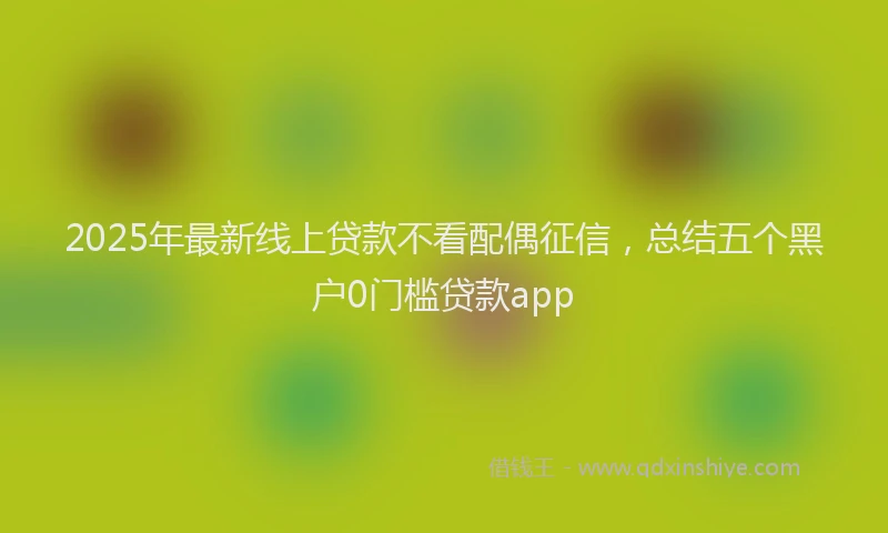 2025年最新线上贷款不看配偶征信,总结五个黑户0门槛贷款app
