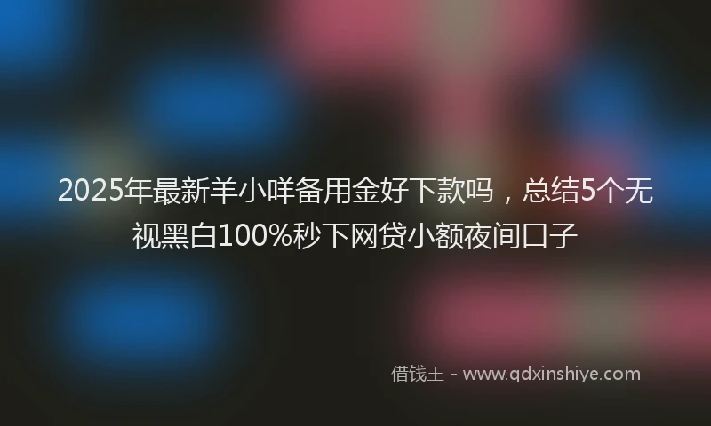 2025年最新羊小咩备用金好下款吗，总结5个无视黑白100%秒下网贷小额夜间口子