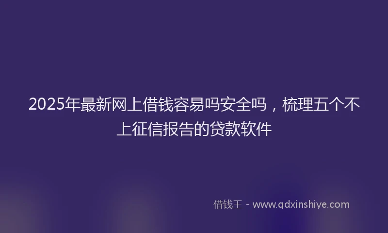 2025年最新网上借钱容易吗安全吗，梳理五个不上征信报告的贷款软件