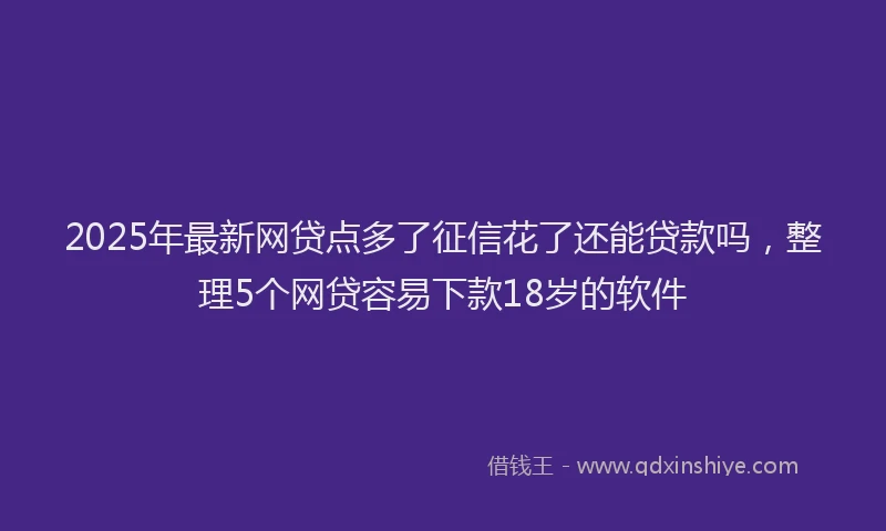 2025年最新网贷点多了征信花了还能贷款吗，整理5个网贷容易下款18岁的软件