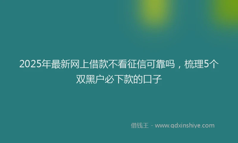 2025年最新网上借款不看征信可靠吗，梳理5个双黑户必下款的口子