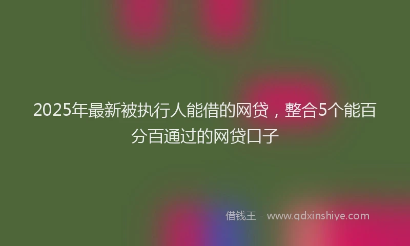 2025年最新被执行人能借的网贷，整合5个能百分百通过的网贷口子