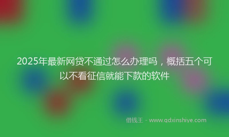 2025年最新网贷不通过怎么办理吗，概括五个可以不看征信就能下款的软件