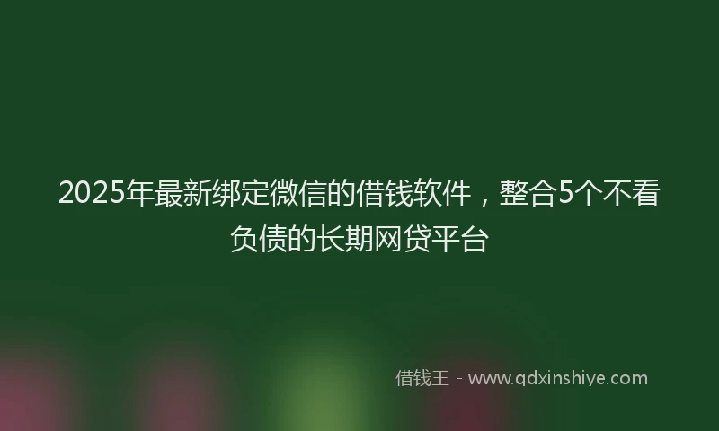 2025年最新绑定微信的借钱软件，整合5个不看负债的长期网贷平台