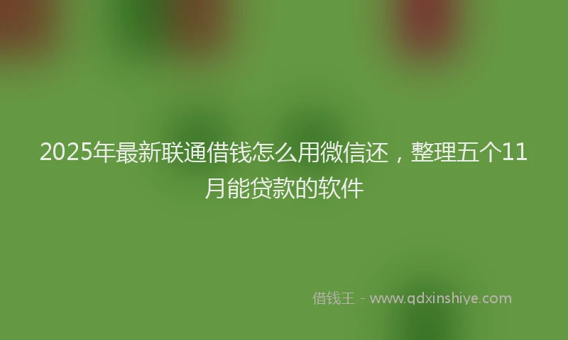 2025年最新联通借钱怎么用微信还，整理五个11月能贷款的软件