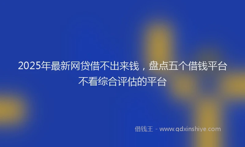 2025年最新网贷借不出来钱，盘点五个借钱平台不看综合评估的平台
