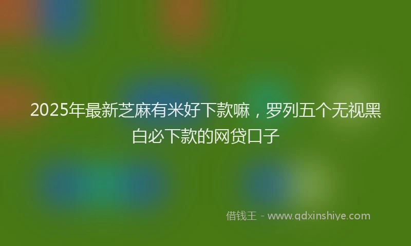 2025年最新芝麻有米好下款嘛,罗列五个无视黑白必下款的网贷口子