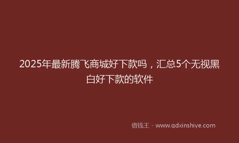 2025年最新腾飞商城好下款吗，汇总5个无视黑白好下款的软件