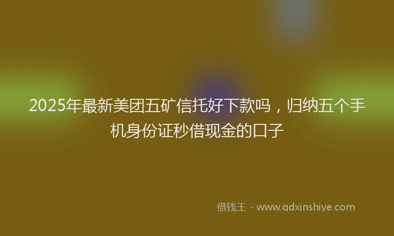 2025年最新美团五矿信托好下款吗，归纳五个手机身份证秒借现金的口子